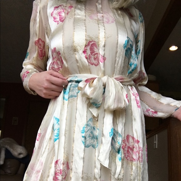 Vintage 100% Silk Dress by The Silk Farm - Picture 4 of 8